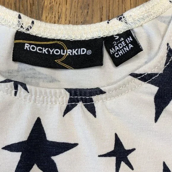 ROCK YOUR BABY Girls Stars Leotard 2-4 2T 3T 4T S Small Toddler Star Bodysuit - Picture 5 of 5